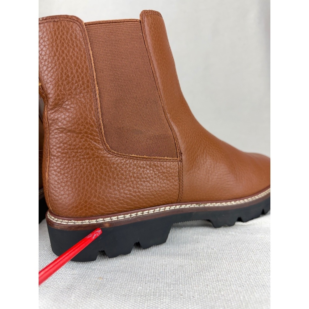 Madewell The Carina Boot English Saddle Brown Pebbled Leather‎ Lug Chelsea Boots - Picture 9 of 12
